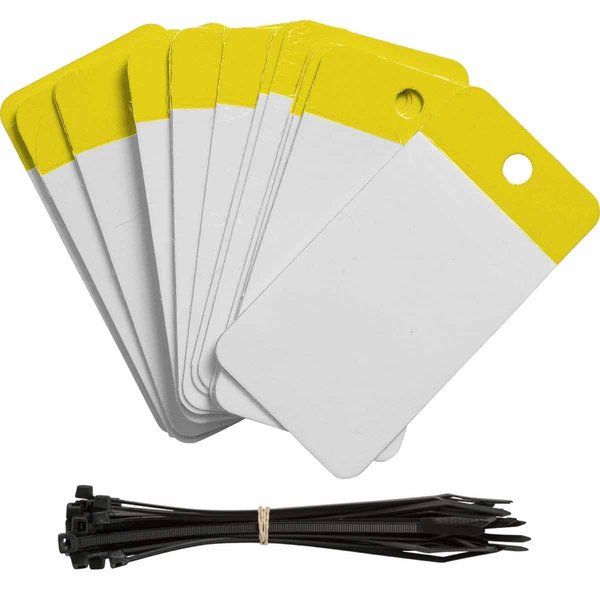 Brady Self-Laminating Blank Tags Polyester 2 in H x 3 in W White 25/PK 101991